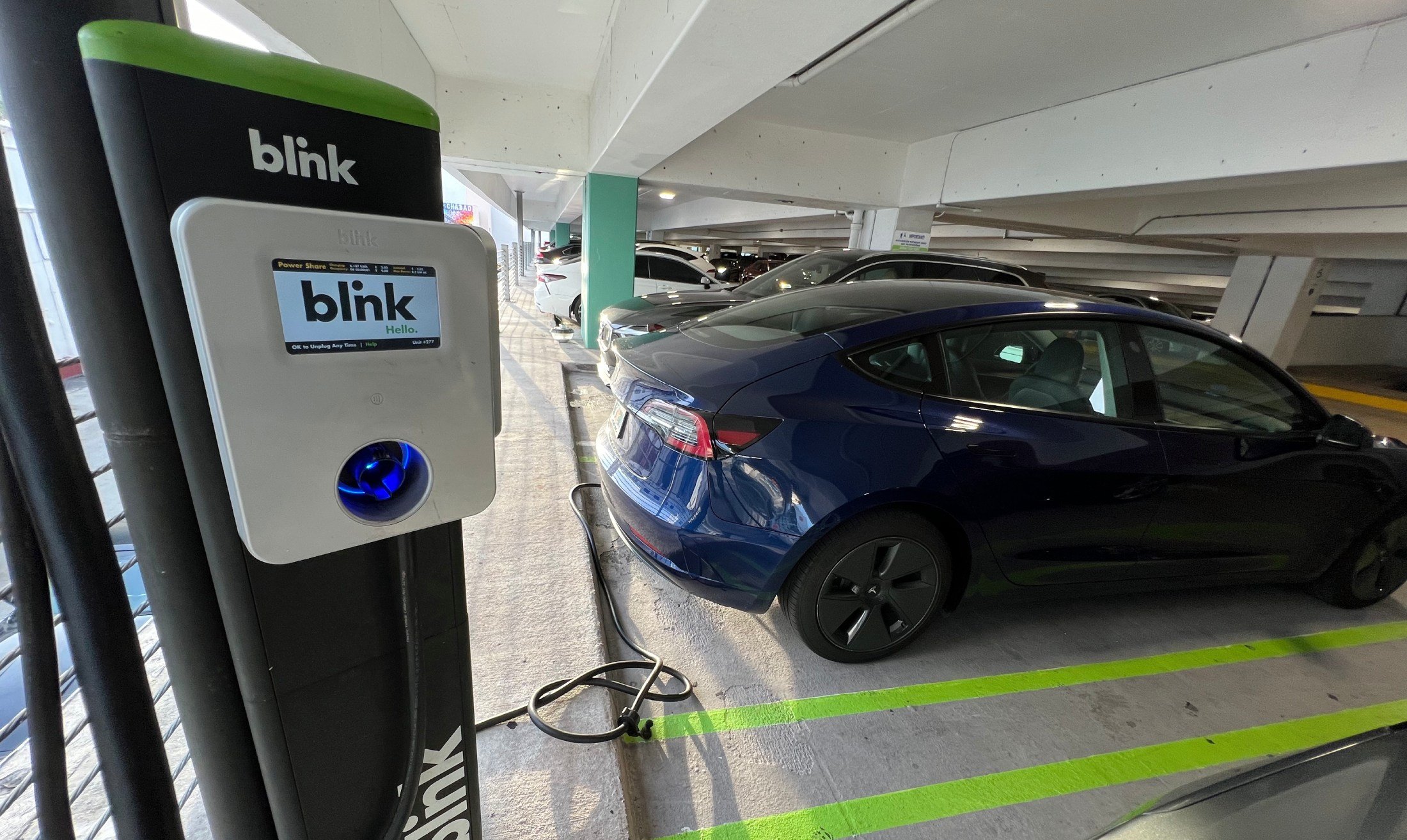 blink ev charging tesla