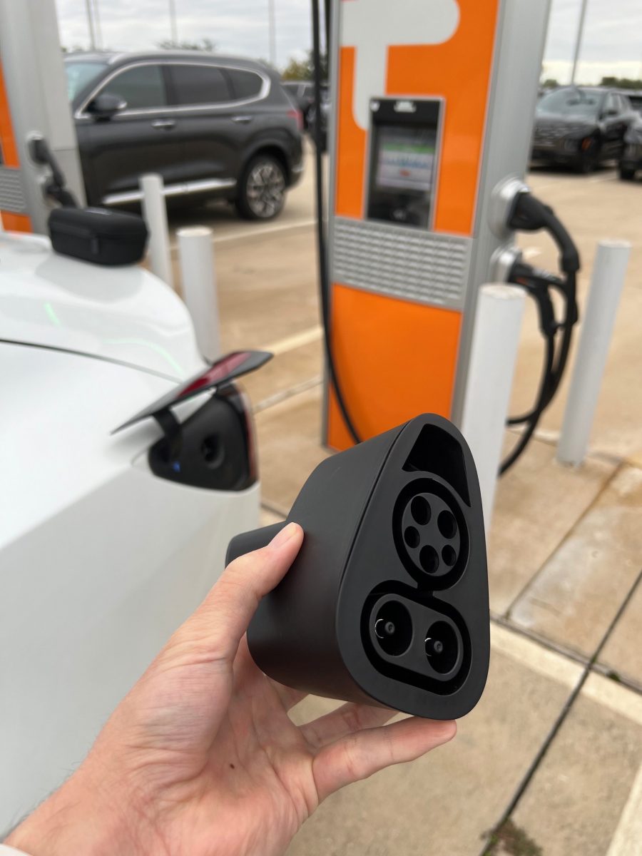 CCS adapter for charging a Tesla on ChargePoint DC fast chargers